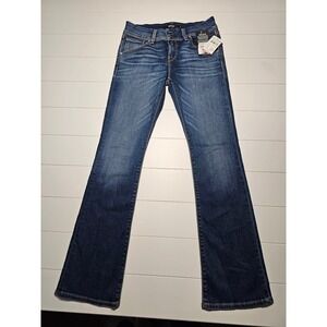 New With Tags Hudson Beth Women's Jeans Midrise Baby Boot Petite 28P Blue Wash